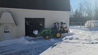 Snow storm clean up with our John Deere 3046r Tractor [upl. by Humberto]