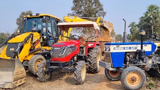 Jcb 3dx Backhoe Loader Machine Loading Murum In Mahindra and Swaraj Tractor  Jcb and Tractor Video [upl. by Selwin802]