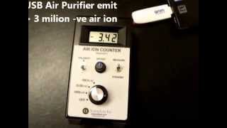 Testing GMM Technoworld USB Ionizer Air Purifier using AlphaLab Inc Air Ion Counter [upl. by Jehias]