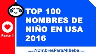 TOP 100 nombres para niños EEUU 2016  PARTE 1  wwwnombresparamibebecom [upl. by Merth]