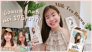 สีผมน้ำตาลชานมด้วยงบ 175 บาท 🤭 ย้อมผมเองที่บ้าน Liese สี Milk Tea Brown🤎 [upl. by Swainson921]