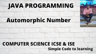 How To Check Whether A Number Is Automorphic Or Not In Java bluej [upl. by Aimee950]