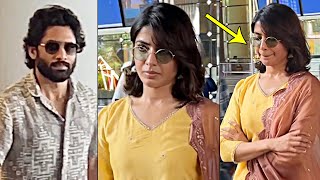 Samantha And Naga Chaitanya Visuals At Airport  Samantha Latest Video  Daily Culture [upl. by Lleunamme272]