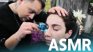 Barber Does AMAZING Asmr Massage In Real Barber Shop [upl. by Jonina]