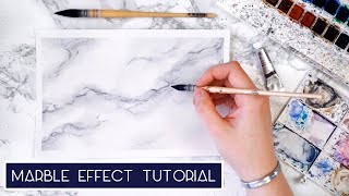 How to Paint Marble with Watercolour  Marble Effect Tutorial [upl. by Leugim]