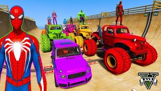 GTA 5 Epic Ragdolls  RED SPIDERMAN VS RED MINION VS GREEN MINION Euphoria PhysicsFunny Fails [upl. by Uamak]