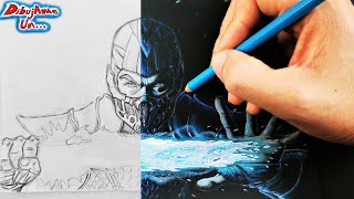 Como dibujar a SUBZERO con Lápices de colores Mortal Kombat  How To Draw SubZero  DibujAme Un [upl. by Bolitho402]