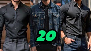 20 combinaciones con CAMISA color NEGRO 20 prendas con las que combina muy bien para hombre [upl. by Eelnyl]