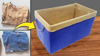 DIY Cardboard Storage Box  Storage Basket from Cardboard  Cardboard Storage [upl. by Acemahs]