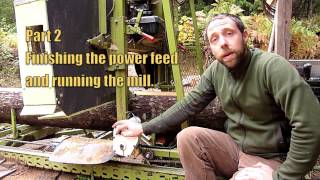 Homemade bandsaw mill Power feed part 2 [upl. by Jonme738]