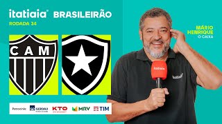 ATLÉTICO X BOTAFOGO AO VIVO NA ITATIAIA  REACT DO BRASILEIRÃO 2024 [upl. by Amikahs]