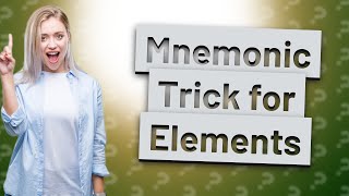 How to memorize the first 20 elements [upl. by Eillom]