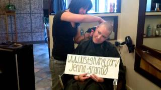 Jenna shaves her head for charity [upl. by Aleuqahs194]