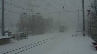 Amtrak NEC south bound at Bowie State in the great December 2009 Blizzard [upl. by Nivre]