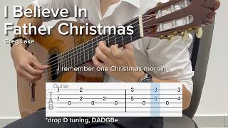 I Believe In Father Christmas by Greg Lake EASY Guitar Tab [upl. by Ainnet]