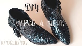 DIY chaussures à paillettes  DIY glitter shoes [upl. by Rezeile]