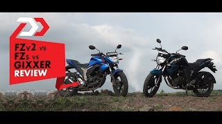 Yamaha FZ FI v20 vs v10 vs Suzuki Gixxer  Review  PowerDrift [upl. by Clough348]