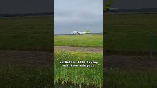 airBaltic A220 taking off from Schiphol aviation airbaltic airbus a220 schiphol [upl. by Hera]