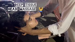 ASMR deep tissue head massage by local street barber💈👌 [upl. by Eiramnwad864]