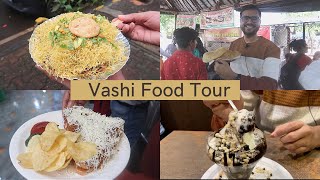 Vashi Food Tour  Sev puri Chicken roll Samosa Sandwich and more [upl. by Bethina]