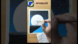 Drawing with oil pastel Moonlight🌕 night scenery drawing shorts drawing oilpasteldrawing [upl. by Alisan]