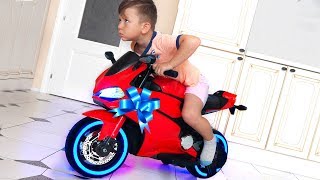 Funny Senya Ride on Sportbike Pocket bike Cross bike Unboxing Surprise toys for kids [upl. by Yborian295]