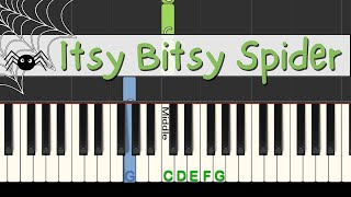 Itsy Bitsy Spider easy piano tutorial with free sheet music [upl. by Sweatt]