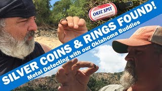 SILVER COINS amp RINGS Found Metal Detecting with our Oklahoma Buddies [upl. by Satterlee]