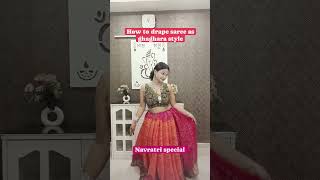 How to drape saree as a Ghaghara  Navratri Special  GRWM for garba [upl. by Enedan516]