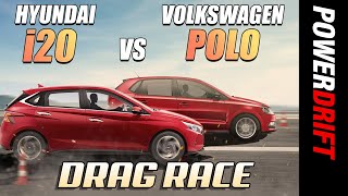 Volkswagen Polo GT TSI vs Hyundai i20  Drag Race  PowerDrift x Acko Insurance [upl. by Anetta]