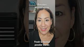 Fresh vs healed powder brows over previous Microblading 2024 [upl. by Esinaj]