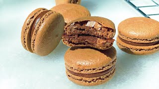 Short Video Chocolate Macarons recipe [upl. by Yadroc536]