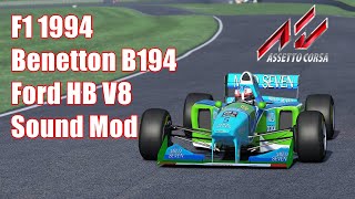 New engine sound mod For Benetton B194  Assetto Corsa [upl. by Zita]