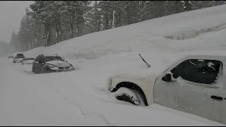 Californias Donner Pass Blizzard Chaos [upl. by Elleinet886]