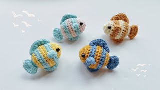 How to Crochet Cute Fish🐟 Keychain｜Crochet Tutorial｜Step by Step｜Keychain Crochet Pattern [upl. by Ococ326]