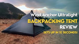 Wind Anchor Ultralight Backpacking Tent Review  Sets Up in 10 Seconds smartgadgets [upl. by Wallis]