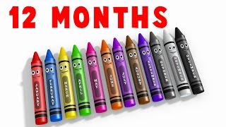 Calendar Crayons Teach Months of the Year  Learn Videos for Children [upl. by Sachiko]