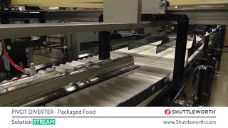 Packaged Food on a Pivot Diverter Conveyor  Solution Stream [upl. by Enined367]