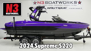 2024 Supreme S220  BlackPurple Metallic  Walk Through  N3 Boatworks [upl. by Skurnik]