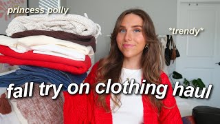 HUGE PRINCESS POLLY FALL TRY ON HAUL 2024  wardrobe essentials fall fashion trends  outfit inspo [upl. by Nettirb183]