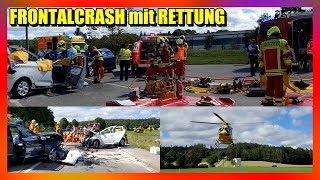 SCHWERER FRONTALCRASH WEGEN HANDY AM STEUER  Feuerwehr Amstetten befreit Eingeklemmte  E [upl. by Patty]