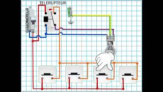 Comment faire le branchement dun télérupteur  schéma [upl. by Nevarc]
