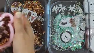 We Bare Bears Slime Mixing Makeup Into Slime  Satisfying Slime Video ASMR 1 [upl. by Cupo]