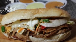 Selbstgemachter Döner  Döner im Brot Ev yapimi döner ve döner ekmek tarifi [upl. by Ymorej]