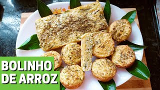 BOLINHO DE ARROZ FIT ASSADO  Receita fácil e rápida com SOBRAS DE ARROZ [upl. by Chapell]