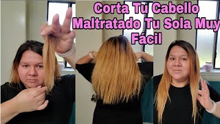 Como Cortar El Cabello Maltratado Tu sola Con Estilo Y Muchas Capas✂️ [upl. by Violetta]