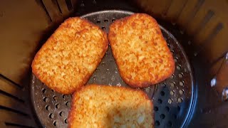 Air Fryer Frozen Hashbrown Patties  bite into them and hear the loudest crunch Crispiest ever 😋👍 [upl. by Ecnadnac235]