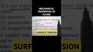 SURFACE TENSION NEET IMPORTANT QUESTION  Mechanical Properties Of Fluids  MR SIR  quickrevision [upl. by Matheny]