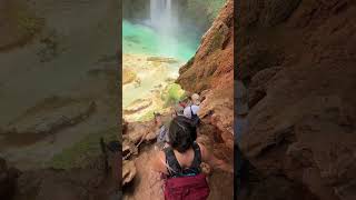 SCARIEST Waterfall Decend in Arizona 🫣 Havasupai Falls to Mooney Falls [upl. by Cati]