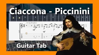 Ciaccona  Alessandro Piccinini  Guitar TAB [upl. by Braunstein]